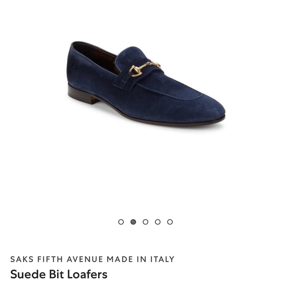 Saks Fifth Avenue men's blue suede shoes
